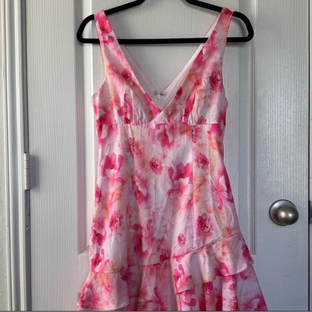 Hello Molly pink floral mini dress NWT